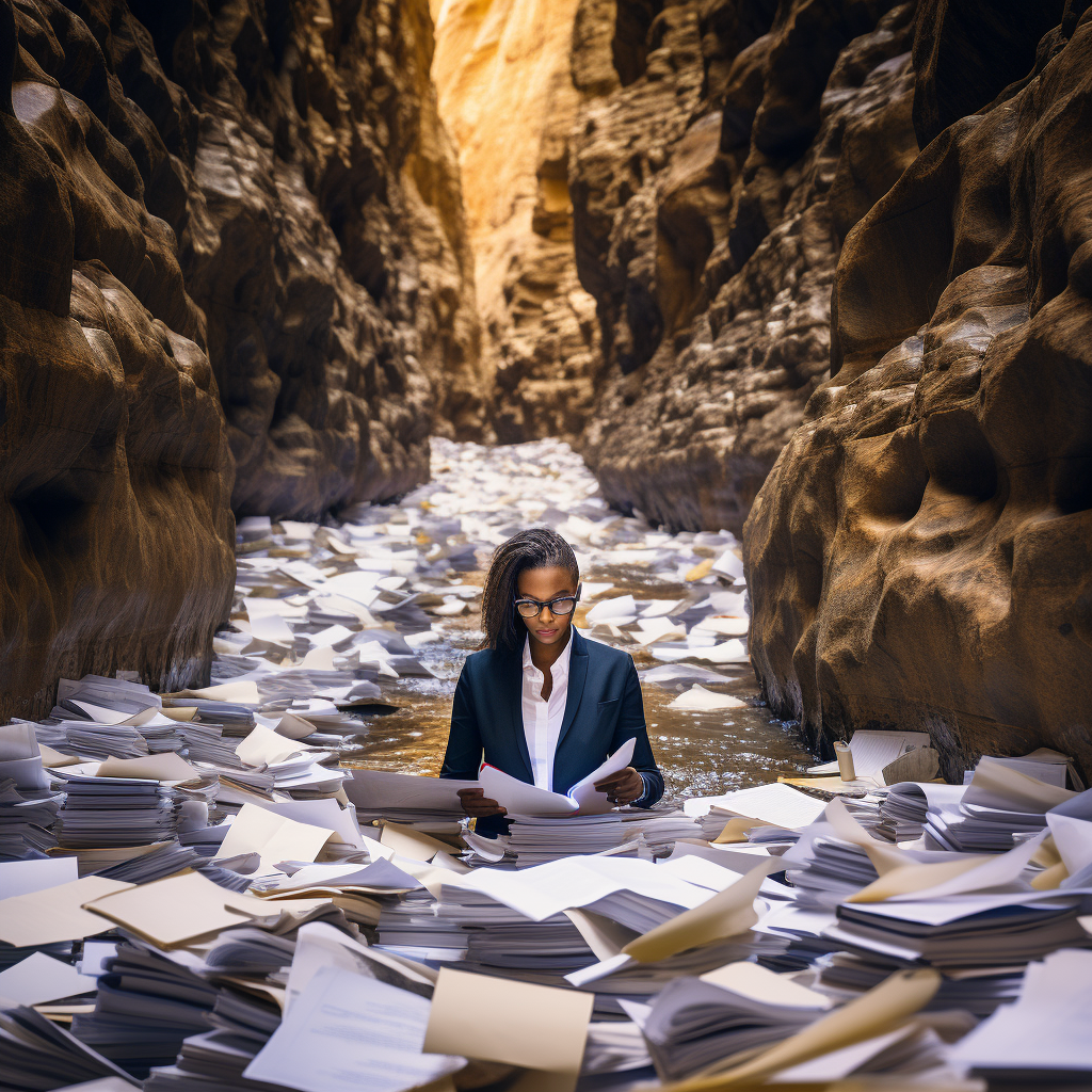 mjbasile79_diverse_female_lawyer_in_a_river_of_documents_in_a_c_168946e6-220f-438d-be3b-b448d935d078